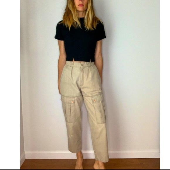 Vintage Pants - Vintage High Waisted Bugle Boy Juniors Cargo Pants